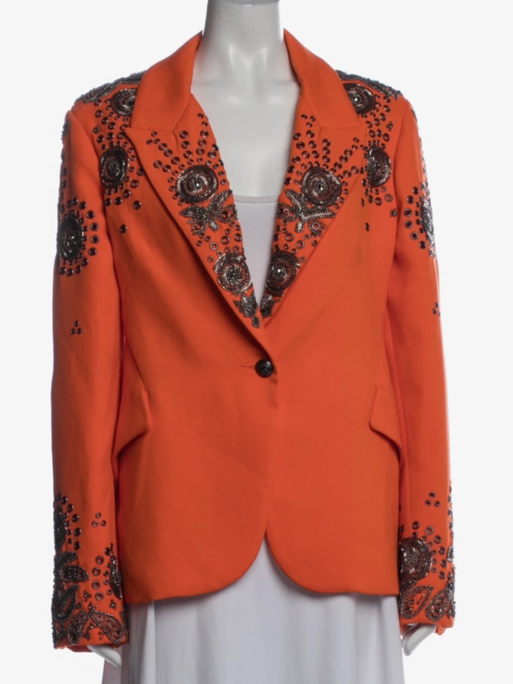 NEW! L'agence Orange Beaded Blazer  Size 2